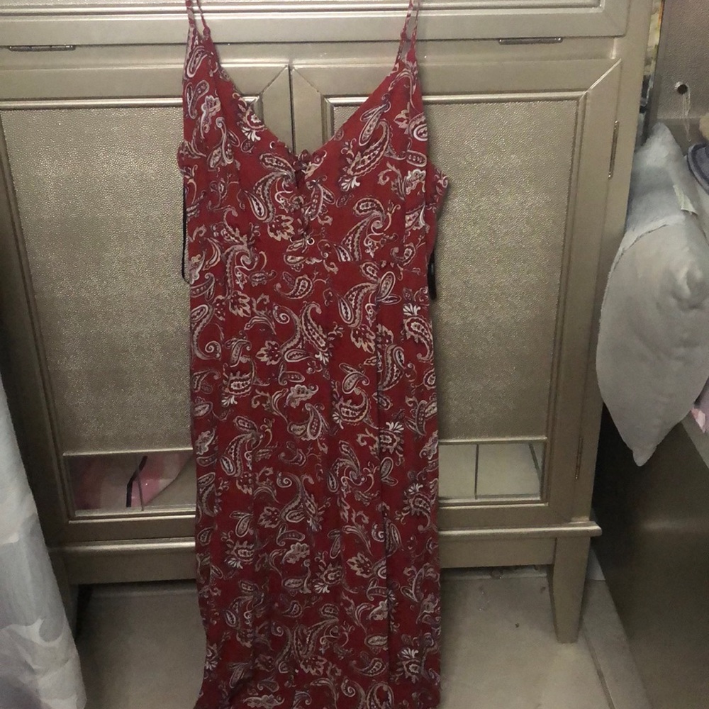 Red boho chic dress